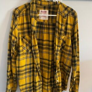 Yellow/Black Boyfriend Flannel size M